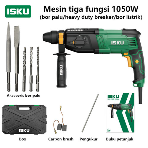 [EZM.5500009] ISKU hammer drill mesin bor tembok  750w/1050w beton listrik electric hammer rotary