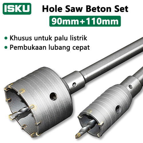 [EZM.5500038] ISKU Mata Bor hole saw beton lubang tembok beton/hollow core saw beton/pelubang beton tembok pipa drill bit perkakas alat pertukangan 90mm+110mm