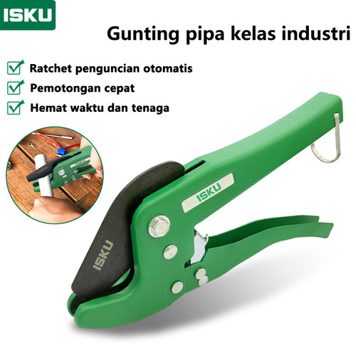 [EZM.5500045] ISKU Gunting pipa Bahan sk5 baja paduan PVC Pipe Cutter Ukuran pembukaan maksimum 42mm Tang Potong Pipa