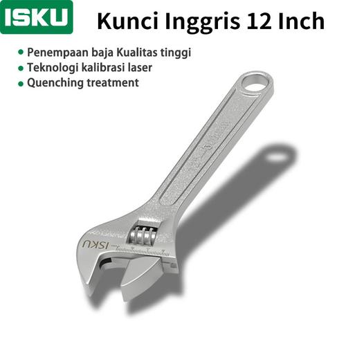 [EZM.5500057] ISKU kunci inggris industri ukuran 12 inch/spanner adjustable/universal adjustable wrench tools alat perkakas