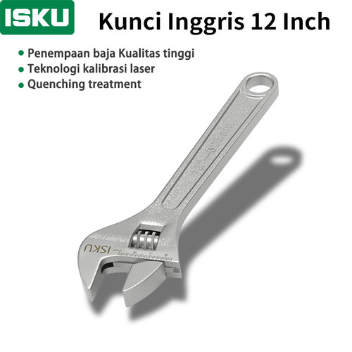 [EZM.5500057] ISKU kunci inggris industri ukuran 12 inch/spanner adjustable/universal adjustable wrench tools alat perkakas