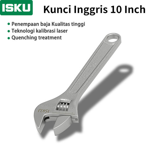 [EZM.5500058] ISKU kunci inggris industri ukuran 10 inch/spanner adjustable/universal adjustable wrench tools alat perkakas