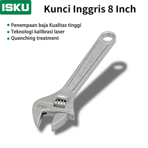 [EZM.5500059] ISKU kunci inggris industri ukuran 8 inch/spanner adjustable/universal adjustable wrench tools alat perkakas