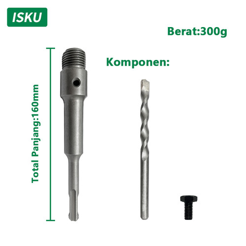 [EZM.5500139] ISKU mata bor hole saw lubang tembok beton/hollow core saw beton/pelubang beton tembok pipa drill bit perkakas alat pertukangan 30 40 50 60 65 80 90 mm set