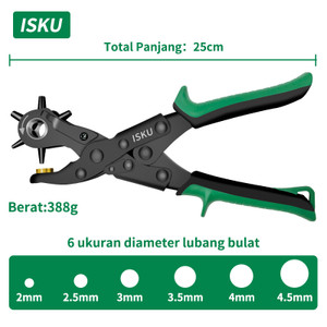 [EZM.5500147] ISKU punch pliers /tang pembolong ikat sabuk pinggang 9 inch carbon