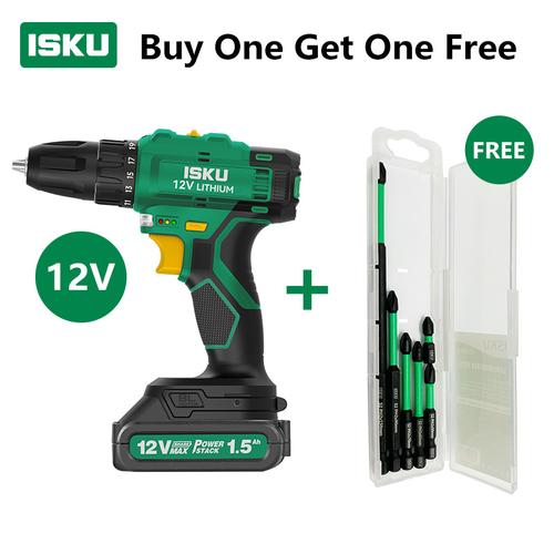 [EZM.5500153] ISKU Lithium Mulitifungsi 21V 2000mAh Battery Cordless Drill Set Torsi