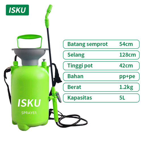 [EZM.5500154] ISKU semprotan air tanaman manual/pressure sprayer 5liter/semprotan sprayer hama/alat semprot tanaman/semprotan pompa penyiram tanaman/alat semprotan
