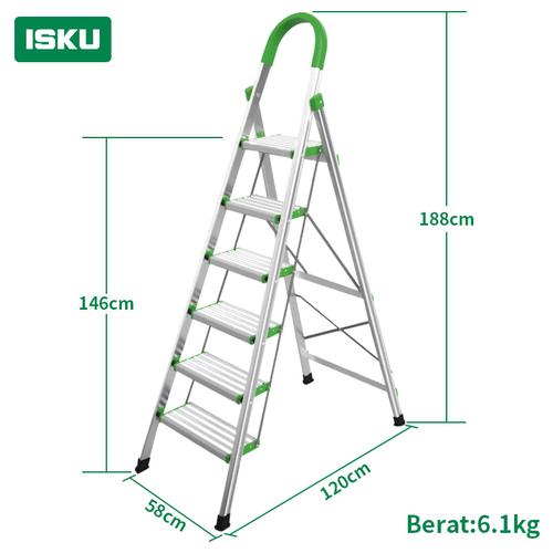 [EZM.5500188] ISKU tangga lipat multifungsi rumah aluminium 3/4/5/6 step tangga