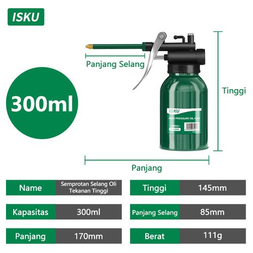 [EZM.5500204] ISKU oli can botol pompa oli ukuran 300ml/350ml oil gun high pressure