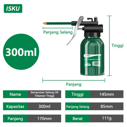 [EZM.5500204] ISKU oli can botol pompa oli ukuran 300ml/350ml oil gun high pressure