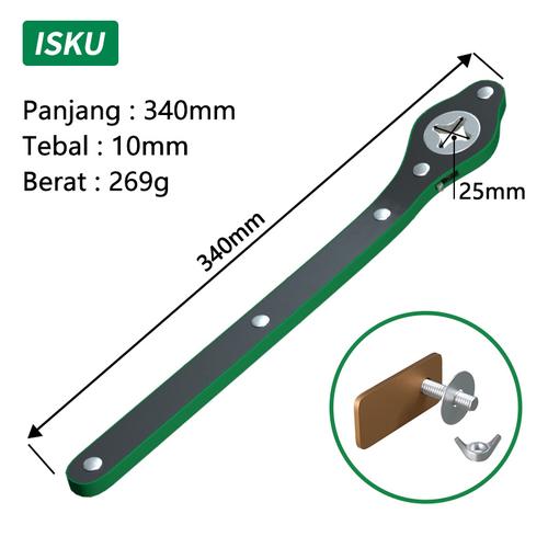 [EZM.5500205] ISKU Kunci Pas Dongkrak Auto Repair Kunci Ratchet Wrench Mobil 340mm