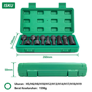 [EZM.5500207] ISKU Mata Socket Impact Bits Set 10pcs Bahan Cr-Mo 1/2 Inch Driver