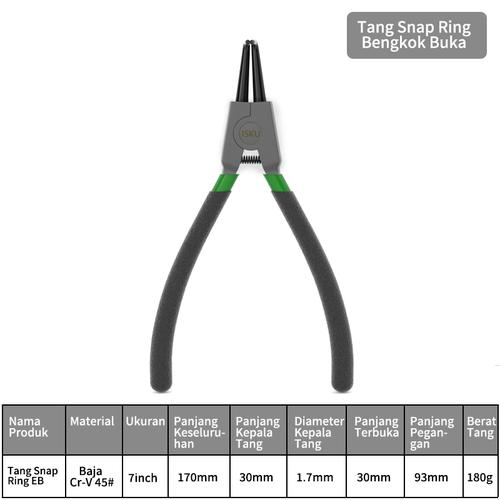 [EZM.5500230] ISKU Tang Ring Snap 7inch Snap Ring Pliers 1/4 pcs
