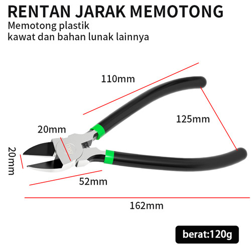 [EZM.5500233] ISKU plastic cutting nippers 6 inch/tang potong kawat 6 inch carbon
