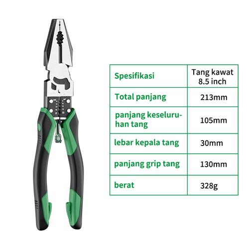 [EZM.5500234] ISKU multifungsi wire cutters tang pemotong tang kawat lancip 9 inch