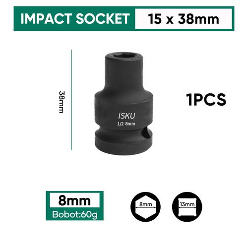[EZM.5500241] ISKU Pendek mata kunci sok impact/mata sock set 1/2" drive socket kok