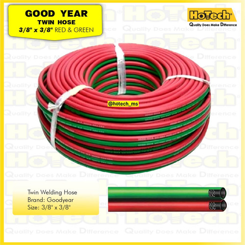 [EZM.5600005] Hose Good Year Twin Hose 3/8" x 3/8" Red & Green 10 meter