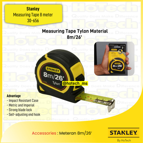 [EZM.5600006] Stanley Meteran 8m/26ft | Measuring Tape Tylon Material 8 meter