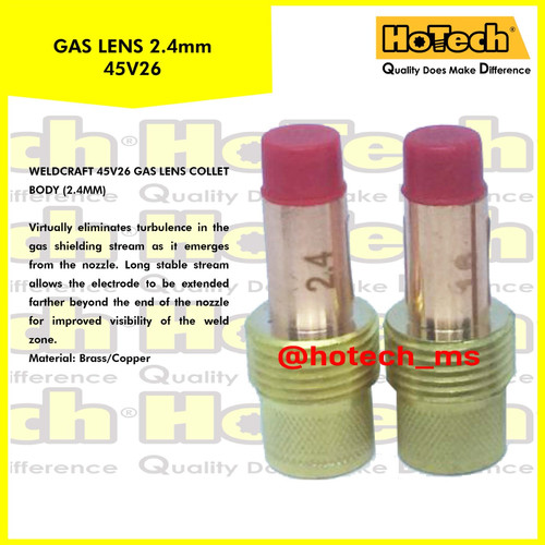 [EZM.5600012] Gas Lens Collet Body 3/32" 45V26 2.4mm For Torch WP-17 & WP-18 & WP-26