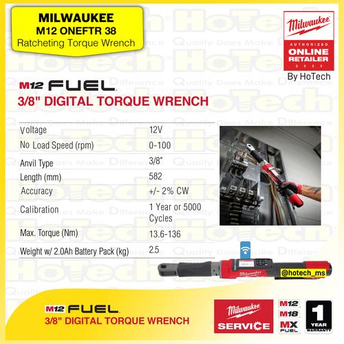 [EZM.5600021] MILWAUKEE | M12 ONEFTR38 | Digital Torque Wrench 3/8"