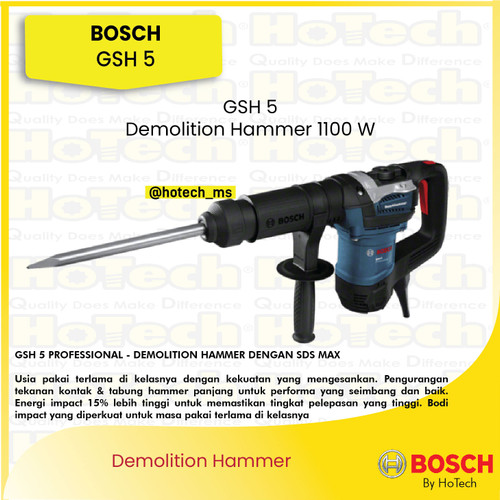 [EZM.5600038] Bosch Demolition Hammer | BOSCH GSH 5 | Mesin Bobok 1100 Watt