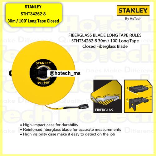 [EZM.5600050] STANLEY Measuring 30m / 100’ Long Tape Closed Steel Blade STHT34262-8 | Meteran Panjang 30 Meter