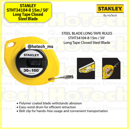 [EZM.5600053] Meteran STANLEY STHT34104-8 15m 50'-Long Tape Closed Steel Blade