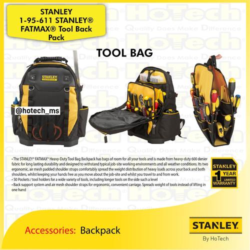 [EZM.5600058] Stanley Fatmax Backpack 1-95-611 | Tas Tool Set & Handtool Kokoh