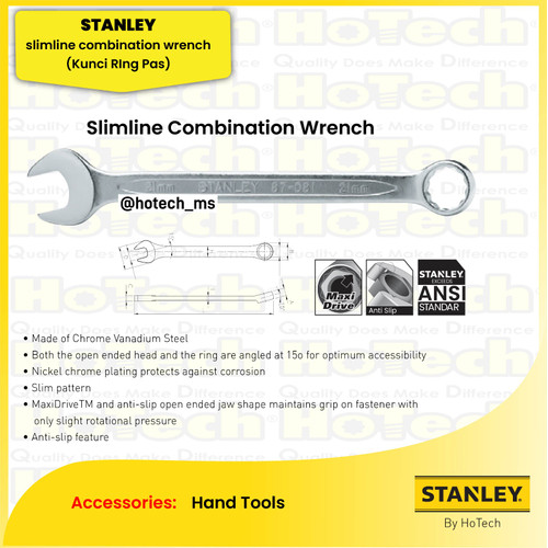 [EZM.5600059] STANLEY Slimline Combination Wrench || Kunci Ring Pas