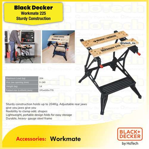 [EZM.5600061] Black Decker Work Mate Sturdy Construction | Meja kerja portable WM225JPR