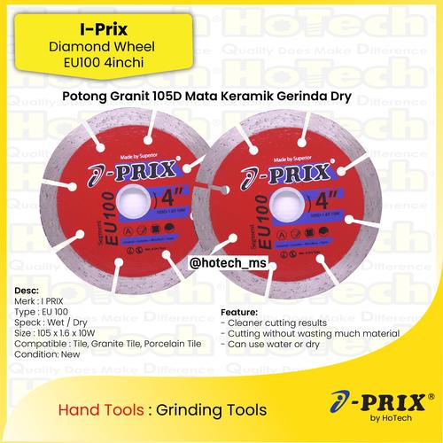 [EZM.5600062] I-Prix Diamond | Mata Gerinda Diamond Saw Blade 4" EU100 4" | Diamond Blade Wet & Dry