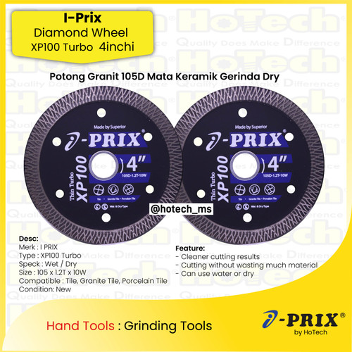 [EZM.5600063] I-Prix Diamond 105D-1.2T-10W XP100 4" | Mata Gerinda Diamond Saw Blade 4"