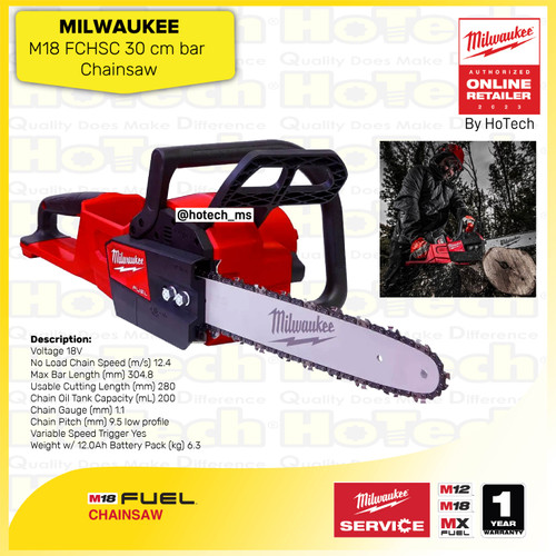 [EZM.5600077] MILWAUKEE Chainsaw M18 FCHSC | Gergaji Listrik M18 FCHSC -