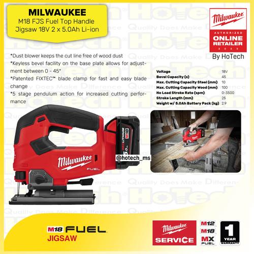 [EZM.5600078] MILWAUKEE Jigsaw M18 FJS | Gergaji Mesin Listrik M18 FJS (Unit Only)