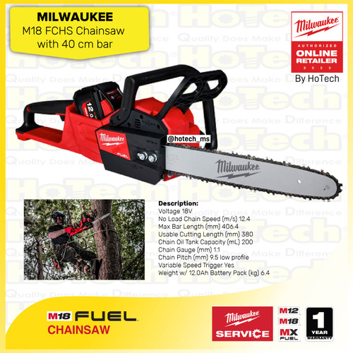 [EZM.5600079] MILWAUKEE  Mesin Gergaji | Gergaji Listrik Chainsaw M18 FCHS