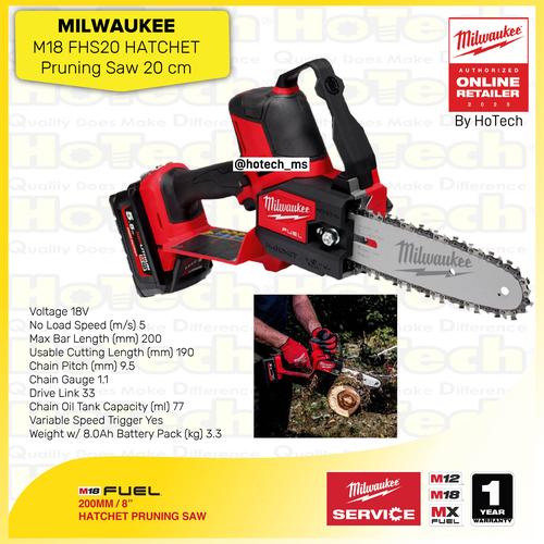 [EZM.5600080] MILWAUKEE Saw Machine | Gergaji Mesin 200mm M18 FHS20 - 200mm/ 8" Hatchet Prunning Saw