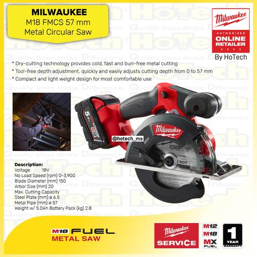 [EZM.5600086] MILWAUKEE Metal Saw | Mesin Gergaji Listrik M18 FMCS | Metal Saw M18 FMCS