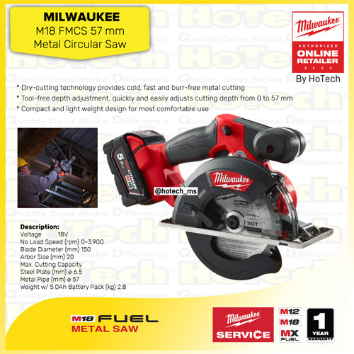 [EZM.5600086] MILWAUKEE Metal Saw | Mesin Gergaji Listrik M18 FMCS | Metal Saw M18 FMCS