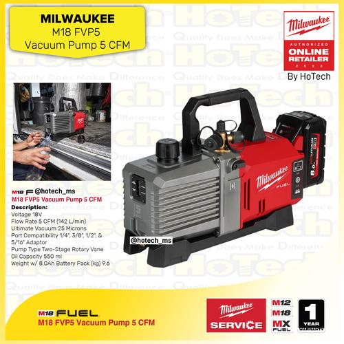 [EZM.5600089] MILWAUKEE M18 FVP5 vacuum pump 5 CFM | Vacuum Cleaner  5 CFM (unit only)