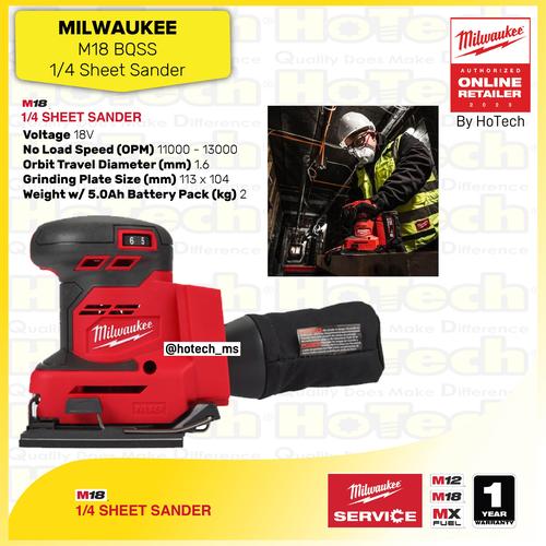 [EZM.5600090] MILWAUKEE Mesin Amplas M18 BQSS (unit only) - 1/4 Sheet Sander M18 BQSS