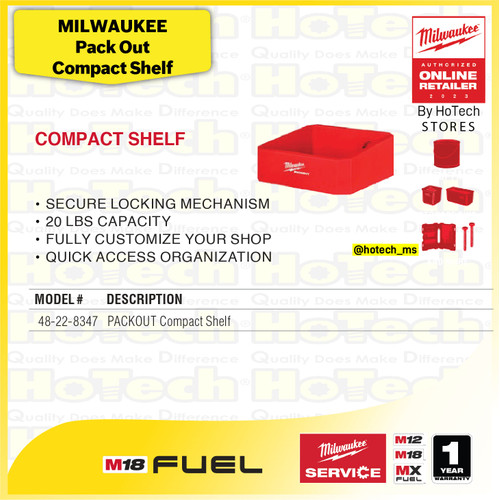 [EZM.5600102] Milwaukee Compact Shelf 48-22-8347 | Rak 9,5" x 3,5" x 10"