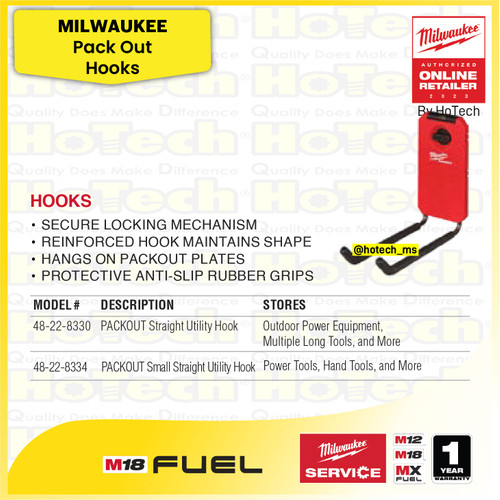 [EZM.5600104] Milwaukee Straight Utility Hooks | Pengait Lurus Kuat