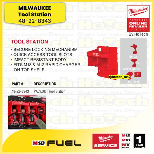 [EZM.5600107] Milwaukee Tool Station | 48-22-8343 Pack Out  Drill Storage Station size 10" x 9,5" x 14"