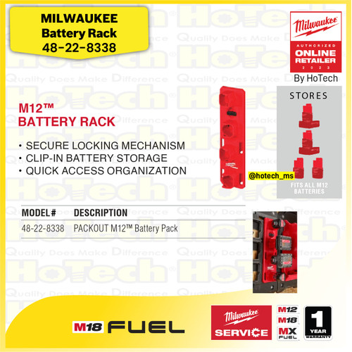 [EZM.5600110] MILAWAUKE Battery Rack Holder 1 x 3 | 48-22-8338