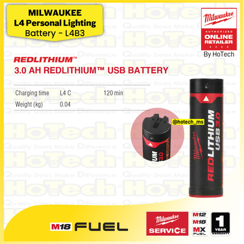 [EZM.5600111] MILWAUKEE BATTERY 3.0 AH LITHIUM | BATTERY L4B3