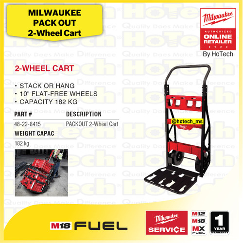 [EZM.5600114] MILWAUKEE 2-WHEEL CART 48-22-8415 | Hand Truck Gerobak Roda 2 20x48x12inch