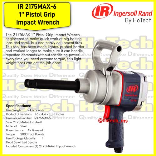 [EZM.5600142] Ingersoll Rand Air Impact Wrench 1" Sq 2175MAX-6 | IR 2175MAX-6 | 1" Sq Air Impact Wrench Ingersoll Rand 2175MAX-6