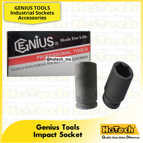 [EZM.5600148] Impact Socket 6PT 1" Sq size 65 mm | Genius | Mata Sok Impact Pendek