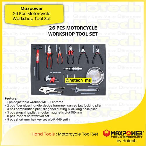 [EZM.5600154] MAXPOWER | 26 Pcs Motorcycle Workshop | 26pcs Peralatan Bengkel Motor