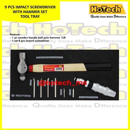 [EZM.5600157] MAXPOWER | 9 Pcs Impact Screwdriver With Hammer | Obeng Ketok & Palu